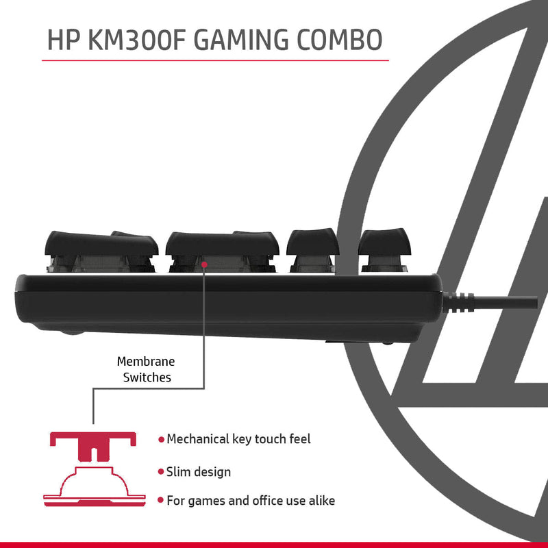 HP KM300F RGB Wired Keyboard and Mouse Gaming Combo with Adjustable DPI - SWIFT PERIPHERALS8AA01AA