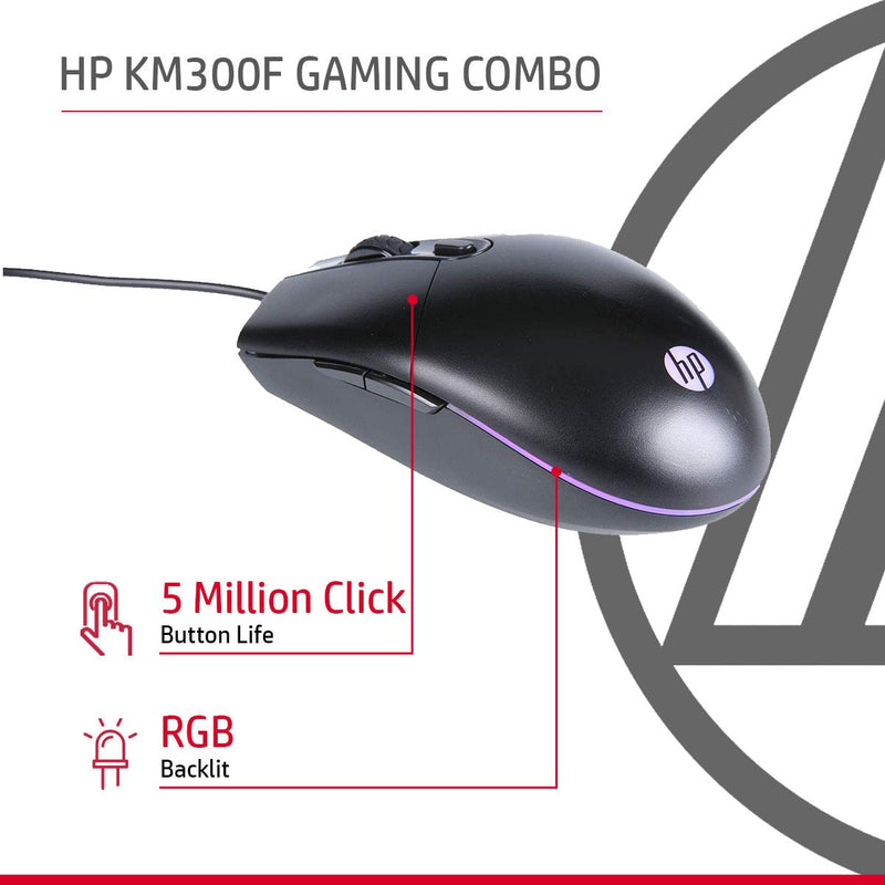 HP KM300F RGB Wired Keyboard and Mouse Gaming Combo with Adjustable DPI - SWIFT PERIPHERALS8AA01AA