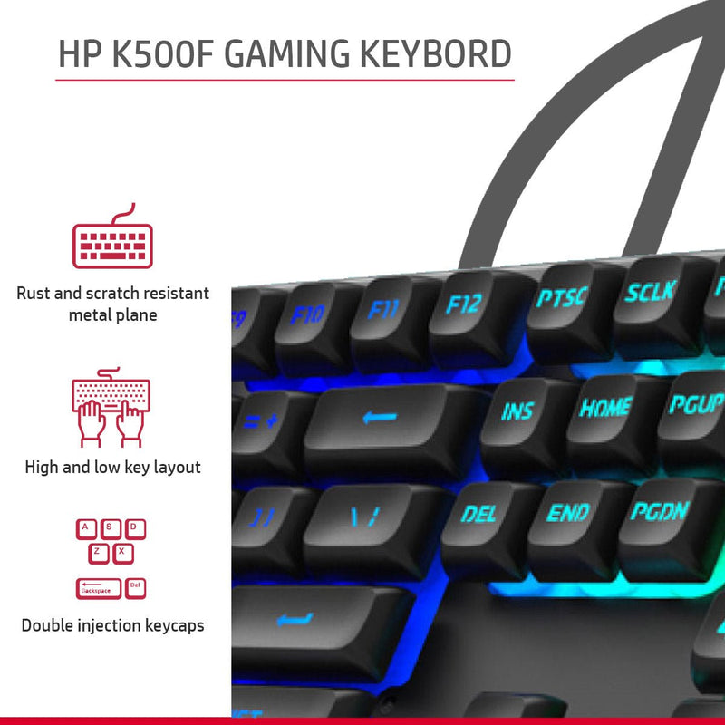 HP KM300F RGB Wired Keyboard and Mouse Gaming Combo with Adjustable DPI - SWIFT PERIPHERALS8AA01AA