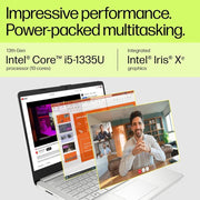 HP LAPTOP 15, 13TH GEN INTEL CORE I5 - 1335U, 15.6 - INCH (39.6 CM), FHD, 16GB DDR4, 512GB SSD, INTEL IRIS XE GRAPHICS, FHD CAMERA W/PRIVACY SHUTTER (WIN 11, MSO 2021, SILVER, 1.59 KG), FD0013TU - SWIFT PERIPHERALS1086576