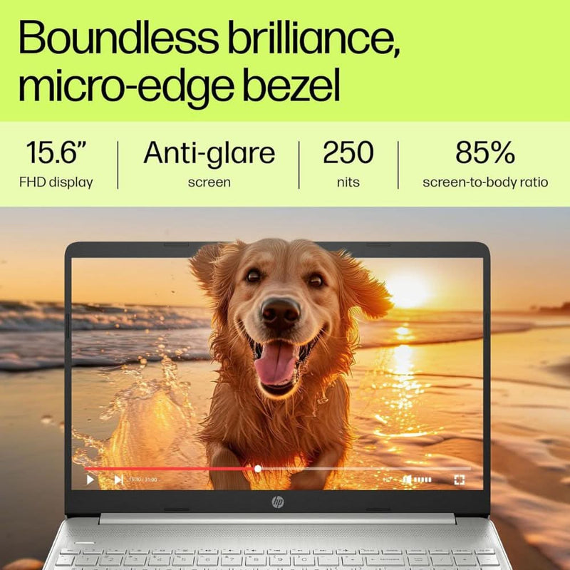HP LAPTOP 15, 13TH GEN INTEL CORE I5 - 1335U, 15.6 - INCH (39.6 CM), FHD, 16GB DDR4, 512GB SSD, INTEL IRIS XE GRAPHICS, FHD CAMERA W/PRIVACY SHUTTER (WIN 11, MSO 2021, SILVER, 1.59 KG), FD0013TU - SWIFT PERIPHERALS1086576