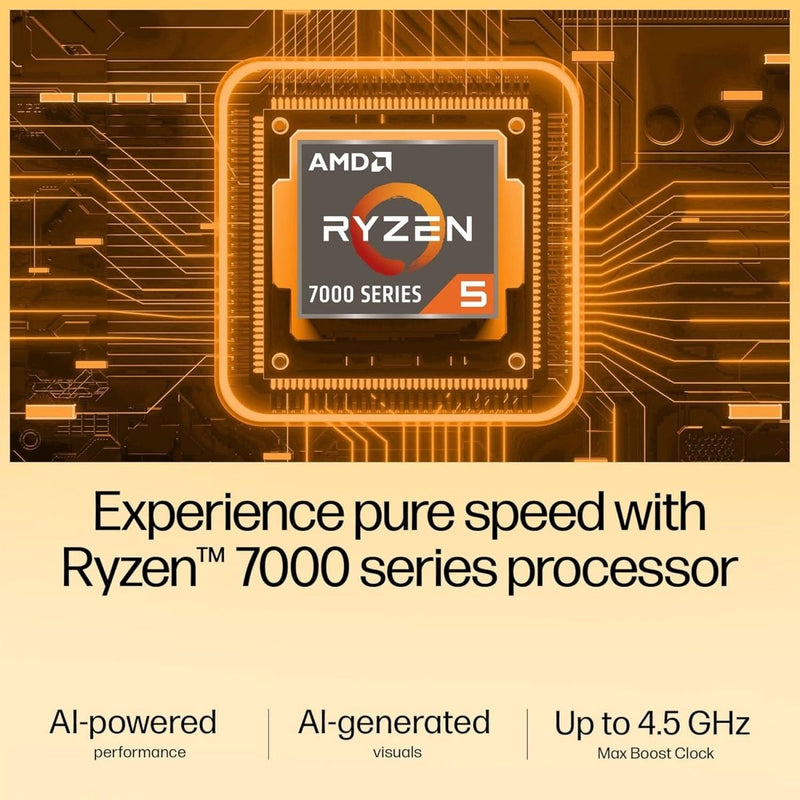 HP LAPTOP 15, ENHANCED BY AI, AMD RYZEN 5 7535HS, 15.6 - INCH (39.6CM), FHD, 8GB DDR5, 512GB SSD, AMD RADEON GRAPHICS, 1080P FHD CAMERA W/PRIVACY SHUTTER, BACKLIT KB (WIN 11, SILVER, 1.59KG), FC1004AU - SWIFT PERIPHERALS1092445