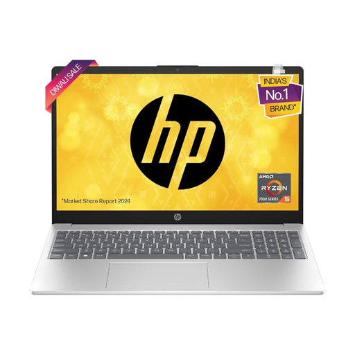 HP LAPTOP 15, ENHANCED BY AI, AMD RYZEN 5 7535HS, 15.6 - INCH (39.6CM), FHD, 8GB DDR5, 512GB SSD, AMD RADEON GRAPHICS, 1080P FHD CAMERA W/PRIVACY SHUTTER, BACKLIT KB (WIN 11, SILVER, 1.59KG), FC1004AU - SWIFT PERIPHERALS1092445