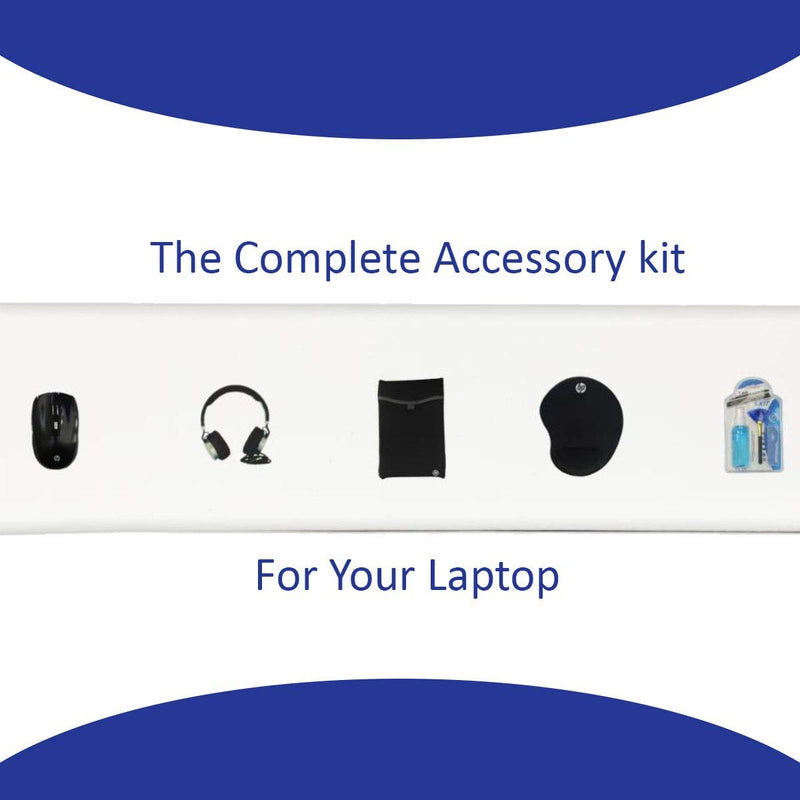 HP Laptop Accessories Combo Kit of Wireless Mouse Headphone with mic 15.4 inch Laptop Sleeve Mouse pad and Laptop Cleaning Kit - SWIFT PERIPHERALS7CS24PA