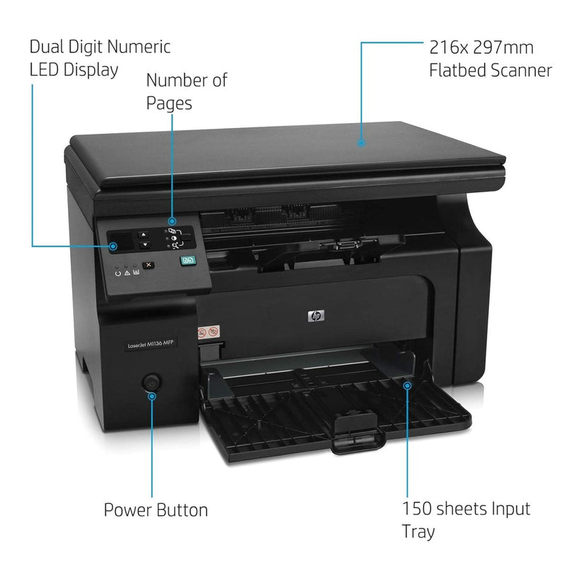 HP LASERJET PRO M1136 MULTIFUNCTION MONOCHROME LASER PRINTER - SWIFT PERIPHERALS101946