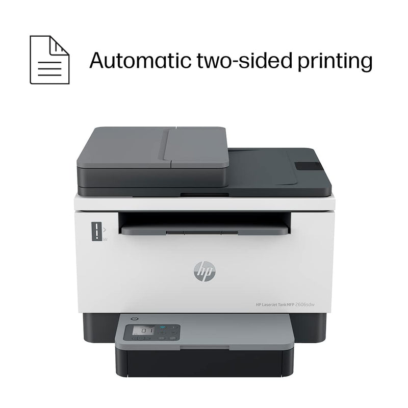 HP LASERJET TANK MFP 2606SDW, WIRELESS, PRINT, COPY, SCAN, 40 - SHEET ADF, HI - SPEED USB 2.0, ETHERNET, BLUETOOTH LE, UP TO 22 PPM, 250 - SHEET INPUT TRAY, 1 - YEAR WARRANTY, BLACK AND WHITE, 381U2A - SWIFT PERIPHERALS107422