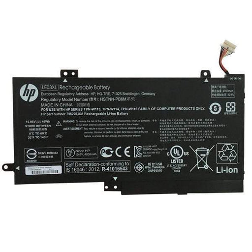 HP LE03XL Original OEM 48Whr 4212mAh 11.4V 3 Cell Laptop Battery - SWIFT PERIPHERALSLE03XL-OEM