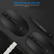 HP M10 Wired USB Optical Ergonomic Mouse with 3 Buttons and 1000DPI - SWIFT PERIPHERALS7YA10PA