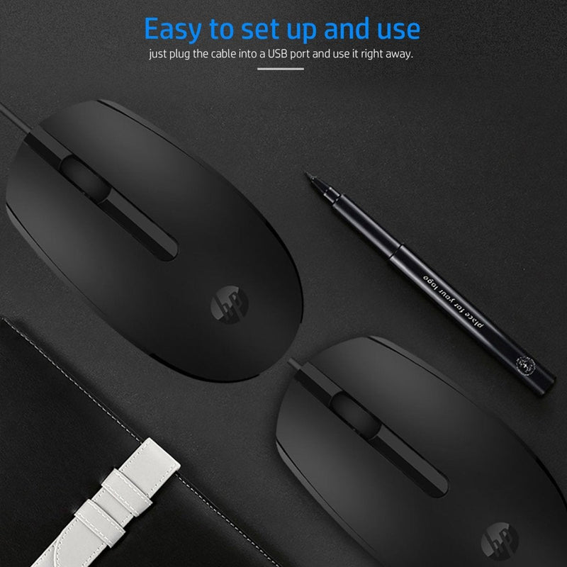 HP M10 Wired USB Optical Ergonomic Mouse with 3 Buttons and 1000DPI - SWIFT PERIPHERALS7YA10PA