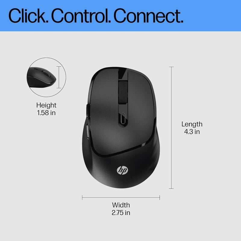HP M120 Wireless Mouse, 2.4 GHz Wireless Connection, 6 Buttons, Up to 1600 DPI - SWIFT PERIPHERALS7J4G4AA