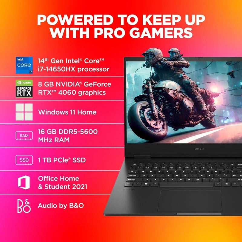 HP OMEN 16 GAMING WF1096TX [CI7 - 14650HX 14TH GEN/16GB/1TB SSD/WIN11 HOME/16.0 INCH/8GB - RTX4060 GRAPHICS /1 YEAR(S)/BLACK] - SWIFT PERIPHERALS1089143