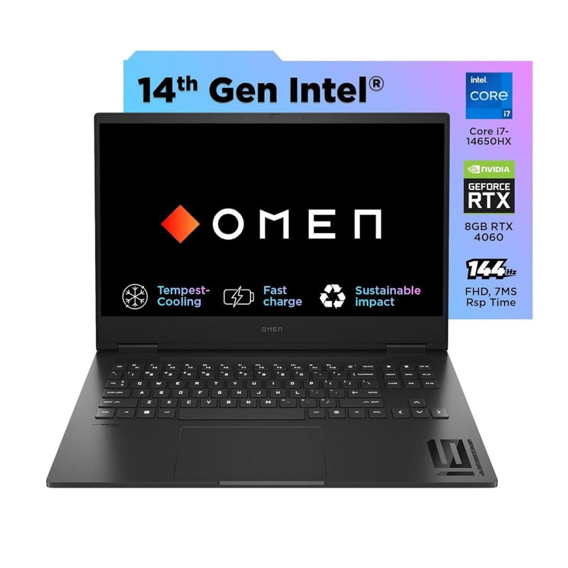 HP OMEN 16 GAMING WF1096TX [CI7 - 14650HX 14TH GEN/16GB/1TB SSD/WIN11 HOME/16.0 INCH/8GB - RTX4060 GRAPHICS /1 YEAR(S)/BLACK] - SWIFT PERIPHERALS1089143