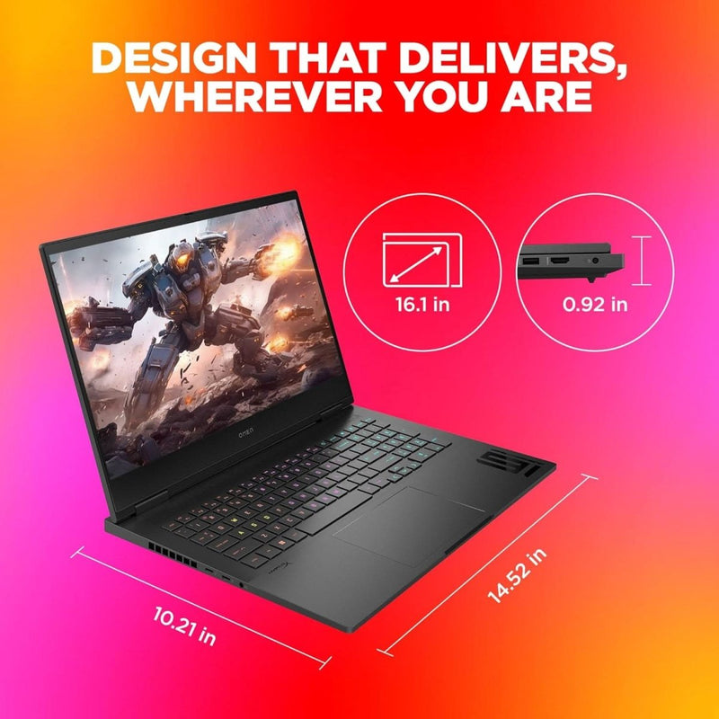 HP OMEN GAMING, 14TH GEN INTEL CORE I7 - 14650HX, 6GB NVIDIA RTX 4050, 16GB DDR5, 1TB SSD,16.1 - INCH (40.9 CM), FHD, IPS, GAMING LAPTOP 144HZ, RGB BACKLIT KB,(WIN 11, OFFICE 21, BLACK, 2.39 KG) WF1171TX - SWIFT PERIPHERALSHplaptop-0099