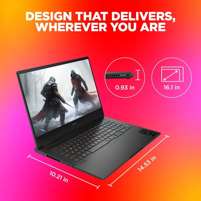 HP OMEN GAMING, 14TH GEN INTEL CORE I7 - 14650HX, 8GB NVIDIA RTX 4060,16GB DDR5, 1TB SSD, 16.1 - INCH (40.9 CM), FHD, IPS, GAMING LAPTOP, 144HZ, RGB BACKLIT KB (WIN 11, OFFICE 21, BLACK, 2.39 KG) WF1150TX - SWIFT PERIPHERALSHplaptop-0098