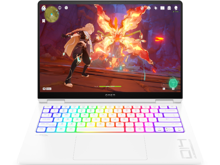 HP OMEN TRANSCEND,BUILT - IN AI,INTEL CORE ULTRA 7 155H,8GB RTX 4060 GPU,14 - INCH (35.6 CM),2.8K,OLED,48 - 120HZ,500 NITS,16GB LPDDR5X,1TB SSD,RGB BACKLIT KB,(MSO,WHITE,1.63 KG),FB0089TX - WINDOWS 11 HOME - SWIFT PERIPHERALSHPLAPTOP-043