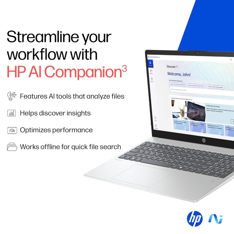 HP OMNIBOOK 3 15 FN0007AU [AI R5 - 340/16GB/512GB SSD/WIN11 HOME+MS24/15.6"/INTEGRATED GRAPHICS/1 YEAR(S)/SILVER] - SWIFT PERIPHERALS1095126
