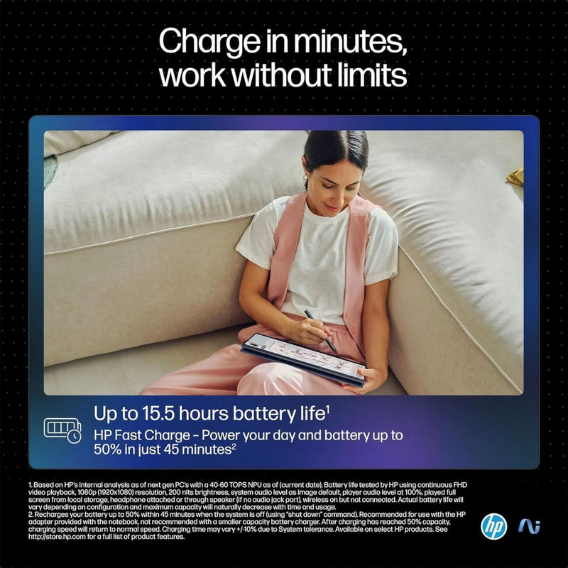 HP OMNIBOOK ULTRA FLIP NEXT GEN AI PC ULTRA 7 (32GB RAM/1TB SSD/2.8K OLED 16:10 90% STBR TOUCHSCREEN 500 NITS/WINDOWS 11/9MP CAMERA/POLY STUDIO/BACKLIT KB/MSO/14 INCH (35.6CM)/BLUE/1.34KG) FH0046TU LAPTOP - SWIFT PERIPHERALSHplaptop-0081
