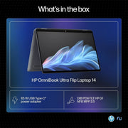 HP OMNIBOOK ULTRA FLIP NEXT GEN AI PC ULTRA 7(16GB RAM/1TB SSD/2.8K OLED 16:10 90% STBR TOUCHSCREEN 500 NITS/WINDOWS 11/9MP CAMERA/POLY STUDIO/BACKLIT KB/MSO/14 INCH (35.6CM)/GRAY/1.34KG) FH0026TU LAPTOP - SWIFT PERIPHERALSHplaptop-0082