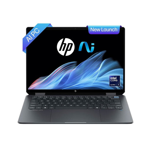 HP OMNIBOOK ULTRA FLIP NEXT GEN AI PC ULTRA 7(16GB RAM/1TB SSD/2.8K OLED 16:10 90% STBR TOUCHSCREEN 500 NITS/WINDOWS 11/9MP CAMERA/POLY STUDIO/BACKLIT KB/MSO/14 INCH (35.6CM)/GRAY/1.34KG) FH0026TU LAPTOP - SWIFT PERIPHERALSHplaptop-0082