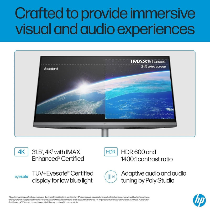 HP OMNISTUDIO X ALL - IN - ONE DESKTOP PC, INTEL CORE ULTRA 7 155H, 16 GB DDR5, 1TB SSD, 80.1 CM (31.5 INCH), DUAL 2W SPEAKERS,WINDOWS 11,OFFICE 21, METEOR SILVER, 9.56 KG, 32 - C0015IN - SWIFT PERIPHERALSB00XDPA