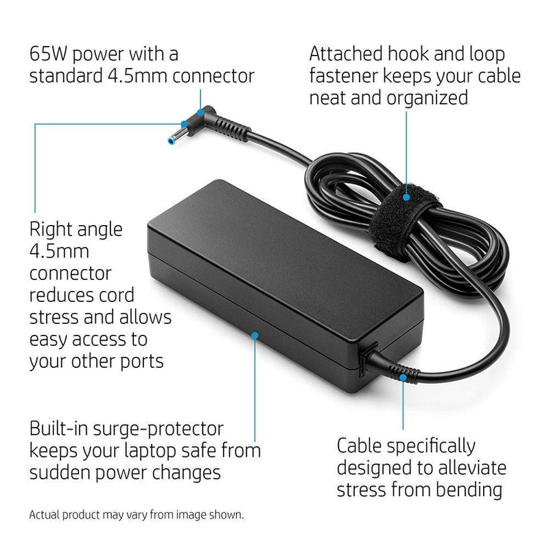 HP Original 65W 4.5mm Small Blue Pin 19.5V 3.33A Laptop Charger Adapter - SWIFT PERIPHERALSY5Y43AA