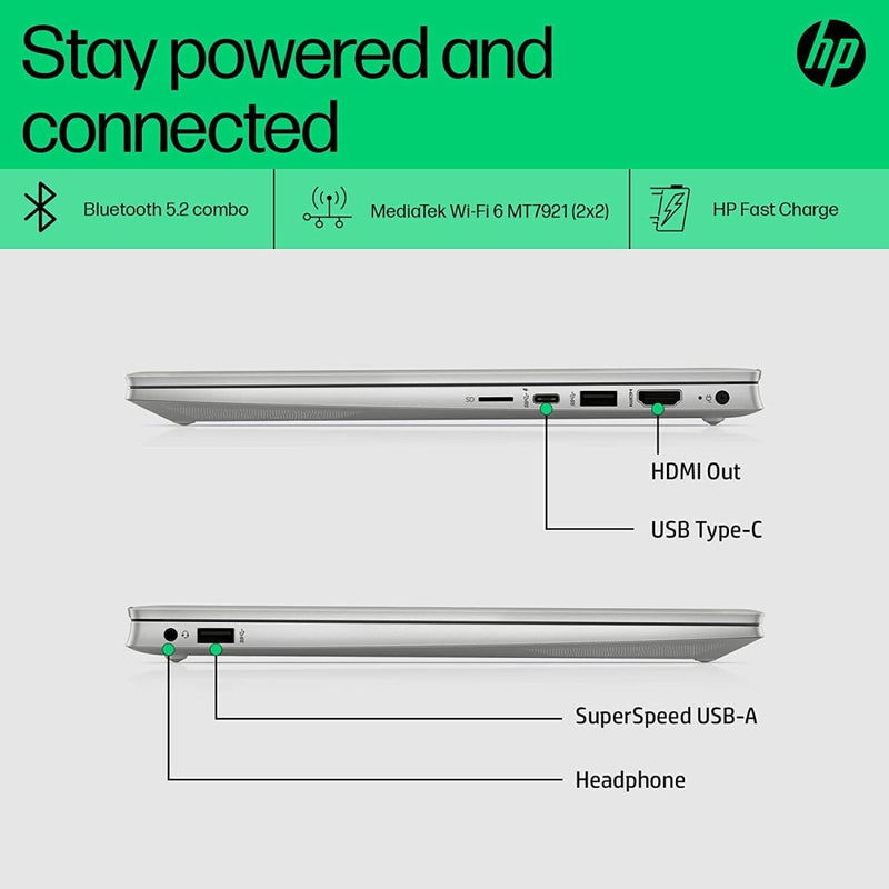HP PAV 14 - DV2041TU [CI5 - 1235U 12TH GEN/16GB DDR4/512GB SSD/WIN11 HOME+MSO/14.0 INCH/INTEGRATED GRAPHICS /1 YEAR(S)/SILVER/TOUCH] - SWIFT PERIPHERALS1084399