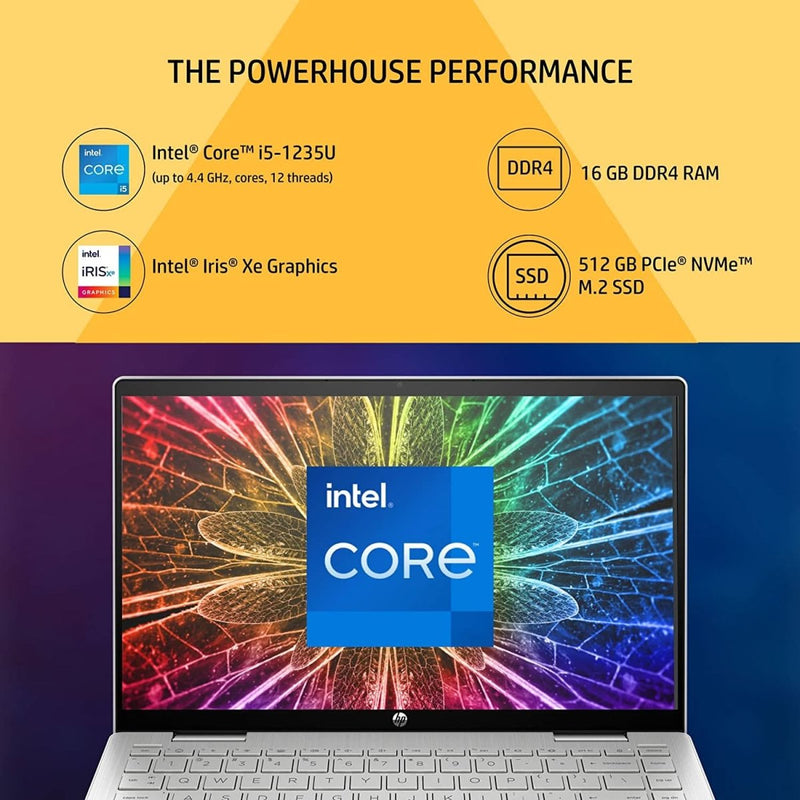 HP PAV 14 - EK0074TU [CI5 - 1235U 12TH GEN/16GB DDR5/512GB SSD/WIN11 HOME+MSO/14.0 INCH/INTEGRATED GRAPHICS /1 YEAR(S)/SILVER] - SWIFT PERIPHERALS1082572