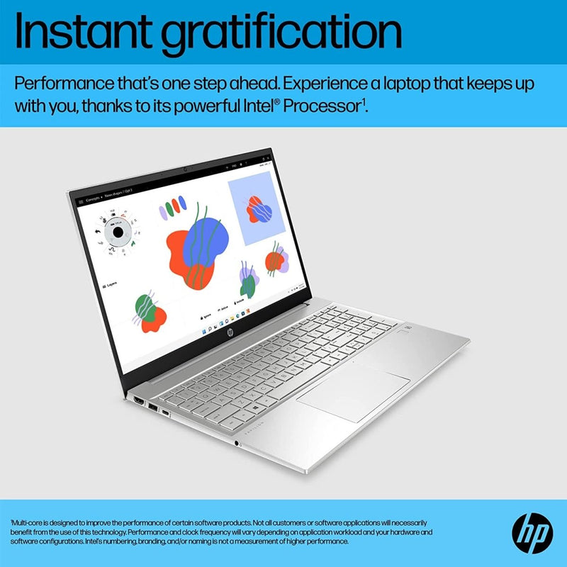 HP PAV 15 - EG2009TU [CI5 - 1240P 12TH GEN/8GB DDR4/512GB SSD/NO DVD/WIN11 HOME+MSO/15.6 INCH/INTEGRATED GRAPHICS/1 YEAR/SILVER] - SWIFT PERIPHERALS107456