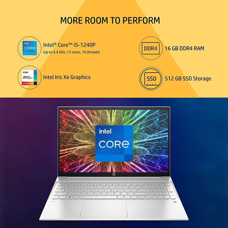HP PAV 15 - EG2091TU [CI5 - 1240P 12TH GEN/16G DDR4/512GB SSD/NO DVD/WIN11 HOME+MSO/15.6 INCH/INTEGRATED GRAPHICS/1 YEAR/SILVER] - SWIFT PERIPHERALS1083821
