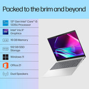 HP PAV PLUS 14 - EW0116TU [CI5 - 1335U 13TH GEN/16GB/512GB SSD/WIN11 HOME+MSO/14.0 INCH/INTEGRATED GRAPHICS /1 YEAR(S)/SILVER] LAPTOP - SWIFT PERIPHERALS1088848