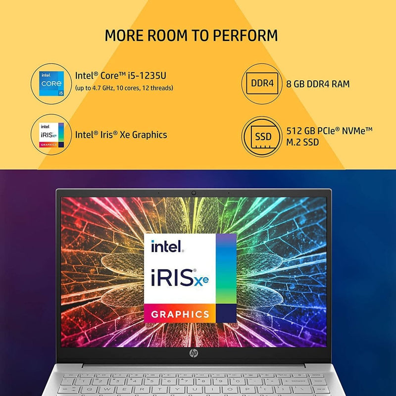 HP PAVILION 14 DV2053TU [CI5 - 1235U 12TH GEN/8GB/512GB SSD/WIN11 HOME+MSO/14.0 INCH/INTEGRATED GRAPHICS /1 YEAR(S)/SILVER] - SWIFT PERIPHERALS107952