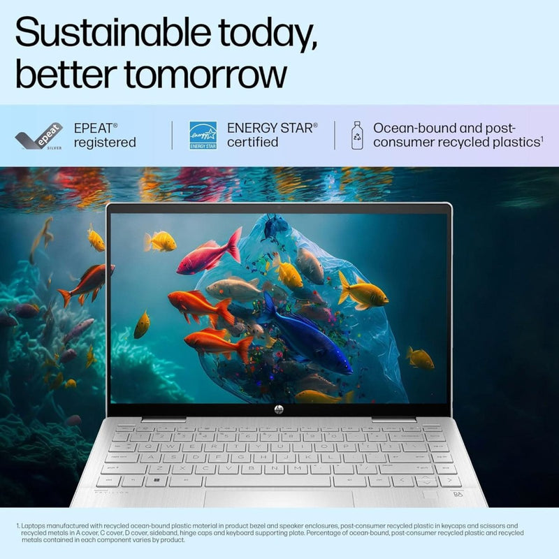 HP PAVILION 14 X360 INTEL CORE I5 13TH GEN 1335U - (16 GB/1 TB SSD/WINDOWS 11 HOME) 14 - EK1149TU 2 IN 1 LAPTOP (14 INCH, NATURAL SILVER COVER & BASE, 1.51 KG, WITH MS OFFICE) - SWIFT PERIPHERALSHplaptop-0093