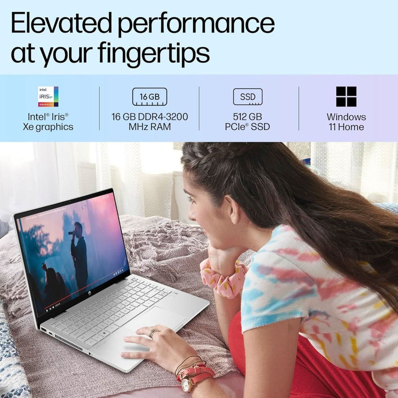 HP PAVILION 14 X360 INTEL CORE I5 13TH GEN 1335U - (16 GB/1 TB SSD/WINDOWS 11 HOME) 14 - EK1149TU 2 IN 1 LAPTOP (14 INCH, NATURAL SILVER COVER & BASE, 1.51 KG, WITH MS OFFICE) - SWIFT PERIPHERALSHplaptop-0093