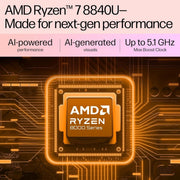 HP PAVILION AERO AI LAPTOP, AMD RYZEN 7 8840U, 16 TOPS, 16GB LPDDR5X, 512GB SSD, (WIN11, OFFICE21, SILVER, < 1KG), 13.3 - INCH (33.8CM), ULTRA - LIGHT, WUXGA, AMD RADEON GRAPHICS, 5MP CAMERA, BG0017AU - SWIFT PERIPHERALSHplaptop-0091