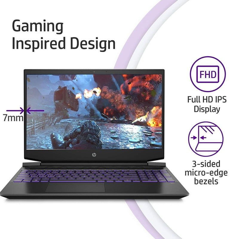 HP PAVILION GAMING RYZEN 5 15.6 - INCH(39.6 CM) FHD GAMING LAPTOP (8GB/512GB SSD/144HZ/RTX 3050 4GB GRAPHICS/WINDOWS 10/MS OFFICE 2019/1.98KG), 15 - EC2075AX, BLACK - SWIFT PERIPHERALS105533