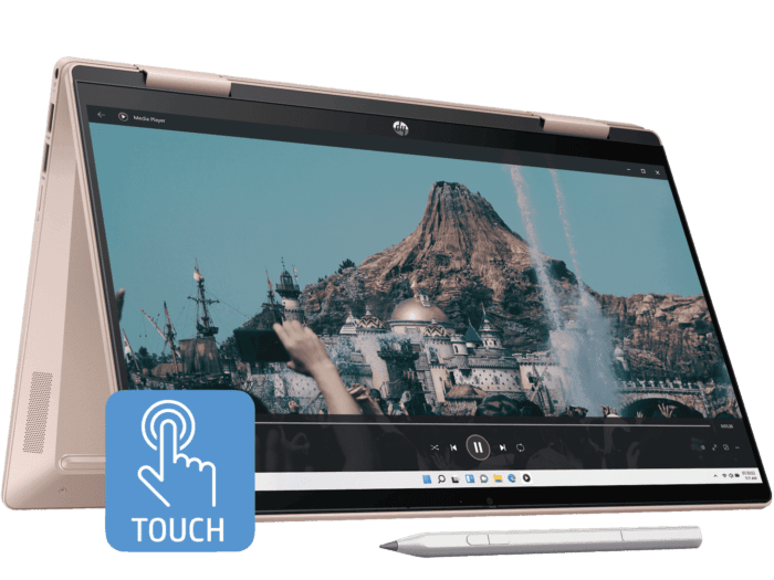 HP PAVILION X360, 13TH GEN INTEL CORE I5 - 1335U, 14 - INCH (35.6 CM), FHD, TOUCHSCREEN, 16GB DDR4, 1TB SSD, FPR, 5 MP CAMERA, BACKLIT KB, AUDIO BY B&O, PEN (WIN 11, MSO 2021, GOLD, 1.51 KG), EK1009TU - SWIFT PERIPHERALSHPLAPTOP-035