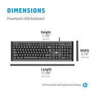 HP Powerpack USB Wired Keyboard and Mouse Combo - SWIFT PERIPHERALSY5G54PA