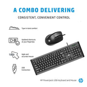 HP Powerpack USB Wired Keyboard and Mouse Combo - SWIFT PERIPHERALSY5G54PA