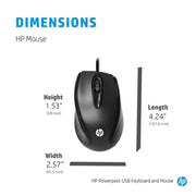 HP Powerpack USB Wired Keyboard and Mouse Combo - SWIFT PERIPHERALSY5G54PA