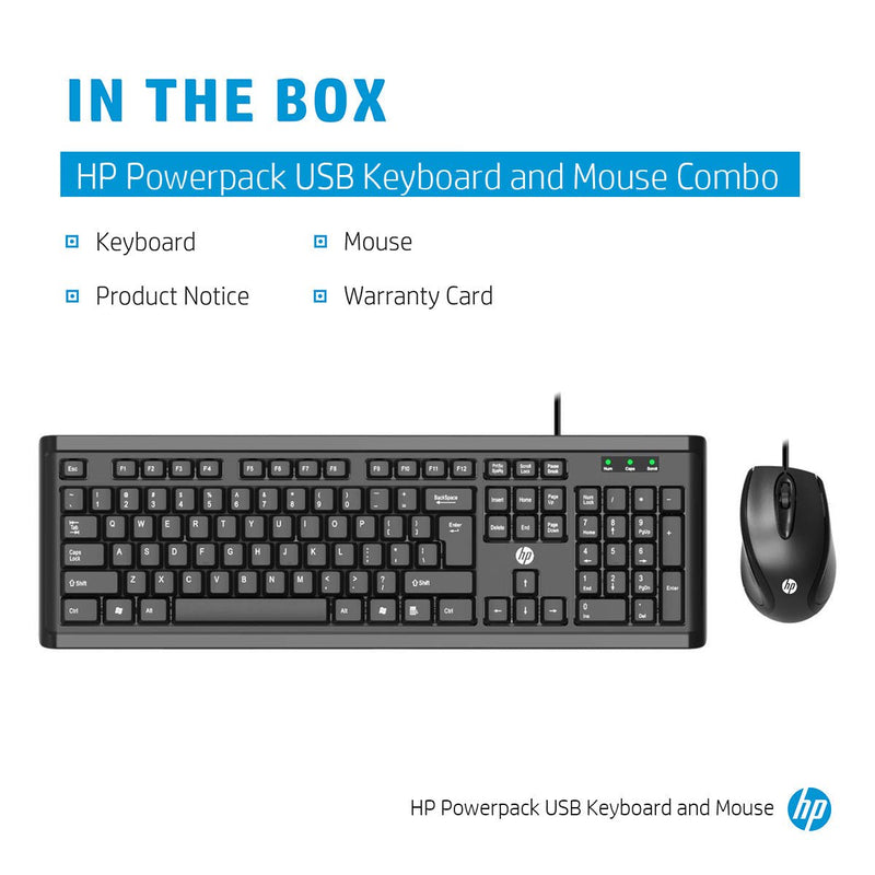 HP Powerpack USB Wired Keyboard and Mouse Combo - SWIFT PERIPHERALSY5G54PA