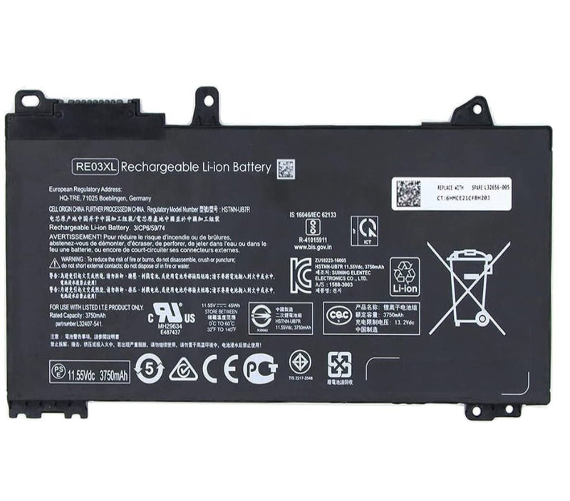 HP RE03XL Original OEM 45Whr 3800mAh 11.55V 3 Cell Laptop Battery - SWIFT PERIPHERALSRE03XL-OEM