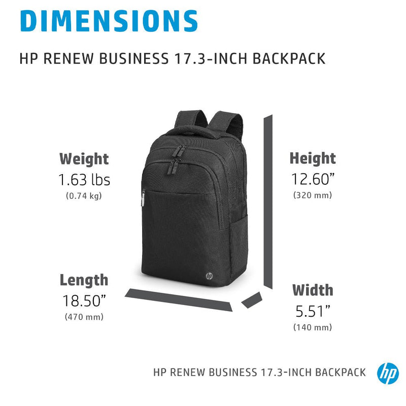 HP Renew Business 17.3 - inch Laptop Backpack with RFID and Bluetooth Tracker Pocket - SWIFT PERIPHERALS3E2U5UT