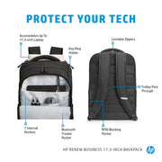 HP Renew Business 17.3 - inch Laptop Backpack with RFID and Bluetooth Tracker Pocket - SWIFT PERIPHERALS3E2U5UT