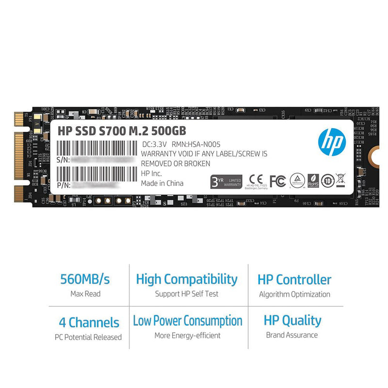 HP S700 M.2 500GB Internal Solid State Drive - SWIFT PERIPHERALS2LU80AA