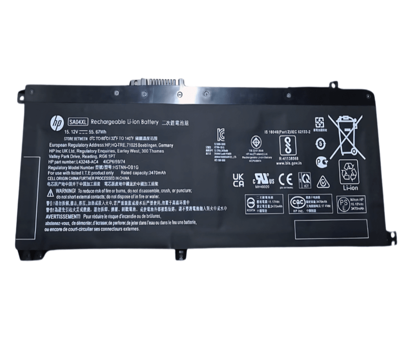 HP SA04XL Original OEM 55.67Whr 3470mAh 15.12V 4 Cell Laptop Battery for Select HP Laptops - SWIFT PERIPHERALSSA04XL-OEM