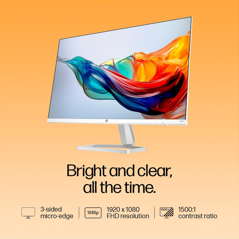 HP SERIES 5 23.8 INCH FHD MONITOR WITH SPEAKERS - 524SA, 23.8 INCH(60.5CM),FHD(1920 X 1080),300 NITS,INTEGRATED SPEAKERS, EYS EASE,ANTI - GLARE,2.58KG - SWIFT PERIPHERALS1089848