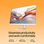 HP SERIES 5 23.8 INCH FHD MONITOR WITH SPEAKERS - 524SA, 23.8 INCH(60.5CM),FHD(1920 X 1080),300 NITS,INTEGRATED SPEAKERS, EYS EASE,ANTI - GLARE,2.58KG - SWIFT PERIPHERALS1089848