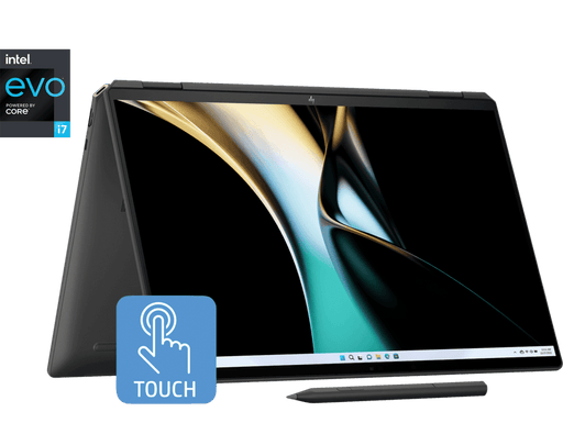 HP SPECTRE X360, INTEL EVO CORE ULTRA 7 155H, BUILT - IN AI, 16 - INCH (40.6 CM), WQXGA 400 NITS 120HZ, 16GB LPDDR5X, TOUCH, 1TB SSD, FPR, 9MP IR CAMERA, BACKLIT KB (WIN 11, BLACK, 2.07 KG), AA0015TU - SWIFT PERIPHERALSHPLAPTOP-003