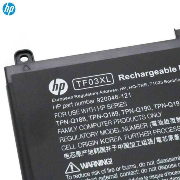 HP TF03XL Original OEM 41.9Whr 3000mAh 11.55V 3 Cell Laptop Battery - SWIFT PERIPHERALSTF03XL-OEM
