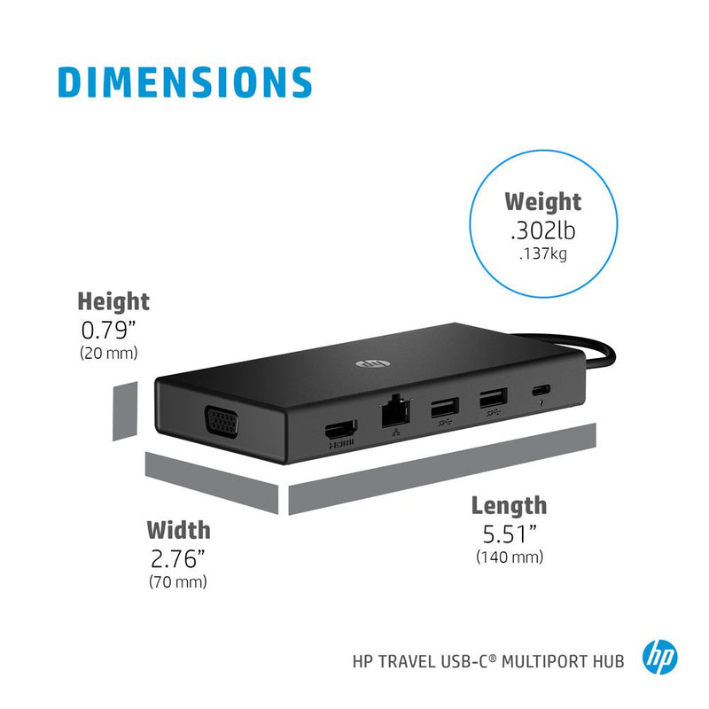 HP Travel USB - C Multi port Hub Docking Station with USB - C and RJ - 45 port - SWIFT PERIPHERALS1C1Y5AA